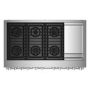 Jennair® NOIR™ 48" Dual-Fuel Professional-Style Range with Chrome-Infused Griddle and Steam Assist JDSP548HM