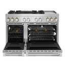 Jennair® RISE™ 48" Dual-Fuel Professional Range with Chrome-Infused Griddle and Gas Grill JDRP748HL