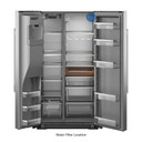 Kitchenaid® 20.8 Cu. Ft. Counter-Depth Side-by-Side Refrigerator with Exterior Ice and Water Dispenser in PrintShield™ Finish KRSC536RPS