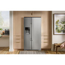 Kitchenaid® 20.8 Cu. Ft. Counter-Depth Side-by-Side Refrigerator with Exterior Ice and Water Dispenser in PrintShield™ Finish KRSC536RPS