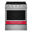 Kitchenaid® 5.0 Cu. Ft. Smart Slide-in Gas Range with Convection Cooking Modes and 2-in-1 Burner KSGS530SPS