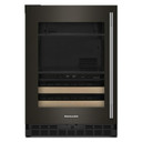 Kitchenaid® 24" Beverage Center with Glass Door and Wood-Front Racks KUBL524SBE