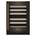 Kitchenaid® 24" Undercounter Wine Cellar with Full-Extension Wood-Front Racks KUWR524SBE