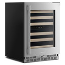 Kitchenaid® 24" Undercounter Wine Cellar with Full-Extension Wood-Front Racks KUWR524SPS