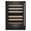 Kitchenaid® 24" Undercounter Wine Cellar with Full-Extension Wood-Front Racks KUWL524SBE