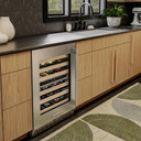 Kitchenaid® 24" Undercounter Wine Cellar with Full-Extension Wood-Front Racks KUWL524SBE