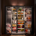 Kitchenaid® 20.8 Cu. Ft. Counter-Depth Side-by-Side Refrigerator with Exterior Ice and Water Dispenser in Black Ore KRSC536RBE