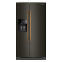 Kitchenaid® 20.8 Cu. Ft. Counter-Depth Side-by-Side Refrigerator with Exterior Ice and Water Dispenser in Black Ore KRSC536RBE