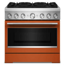 Kitchenaid® 36-Inch 6 Burner Commercial-Style Dual Fuel Range with No Preheat Air Fry Mode KFDS936SSC