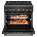 KitchenAid® 36-Inch 6 Burner Commercial-Style Gas Range with No Preheat Air Fry Mode KFGS936SBE