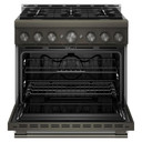 KitchenAid® 36-Inch 6 Burner Commercial-Style Gas Range with No Preheat Air Fry Mode KFGS936SBE