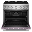 Kitchenaid® 36-Inch 6 Burner Commercial-Style Dual Fuel Range with No Preheat Air Fry Mode KFDS936SWF