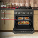 KitchenAid® 30-Inch 4 Burner Commercial-Style Dual Fuel Range with No Preheat Air Fry Mode KFDS930SBE