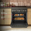 Kitchenaid® 30-Inch 4-Element Induction Freestanding Commercial-Style Range with Air Fry KFIS930SBE