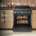 KitchenAid® 30-Inch 4 Burner Commercial-Style Gas Range with No Preheat Air Fry Mode KFGS930SJP