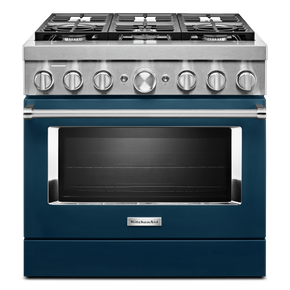 KitchenAid® 36'' Smart Commercial-Style Dual Fuel Range with 6 Burners KFDC506JIB