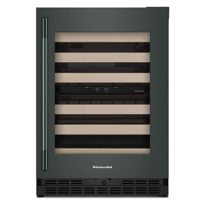 Kitchenaid® 24" Undercounter Wine Cellar with Full-Extension Wood-Front Racks KUWR524SJP