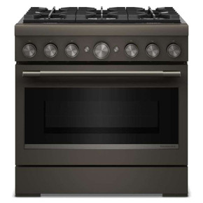 KitchenAid® 36-Inch 6 Burner Commercial-Style Dual Fuel Range with No Preheat Air Fry Mode KFDS936SBE