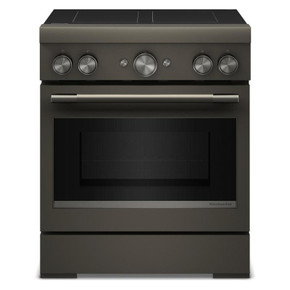 Kitchenaid® 30-Inch 4-Element Induction Freestanding Commercial-Style Range with Air Fry KFIS930SBE