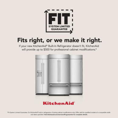 Kitchenaid® 20.8 Cu. Ft. 36" Built-In Panel-Ready French Door Bottom Mount Refrigerator with Platinum Interior KBFN536TPA