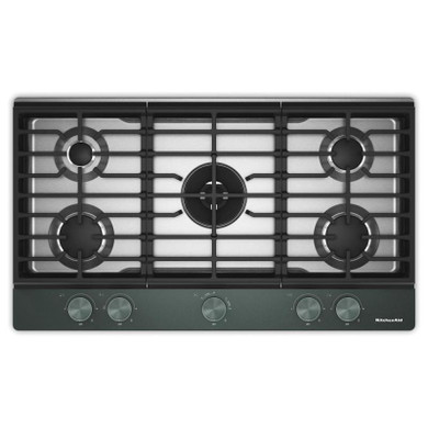 Kitchenaid® Gas-on-Metal Cooktop with an Integrated Wok Grate and CookShield™ Finish KCGK736SJP