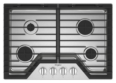 Whirlpool® 30-inch Gas Cooktop with EZ-2-Lift™ Hinged Cast-Iron Grates WCGK5030PS