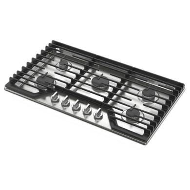 Whirlpool® 36-inch Gas Cooktop with EZ-2-Lift™ Hinged Cast-Iron Grates WCGK5036PS