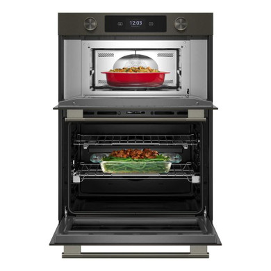 Kitchenaid® 30-inch Smart Electric Combo Wall Oven with Assisted Cooking Modes - Black Ore KOEC730SBE