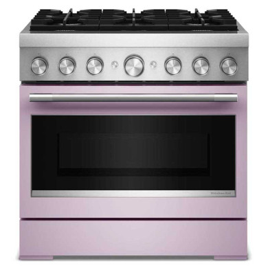 Kitchenaid® 36-Inch 6 Burner Commercial-Style Dual Fuel Range with No Preheat Air Fry Mode KFDS936SWF