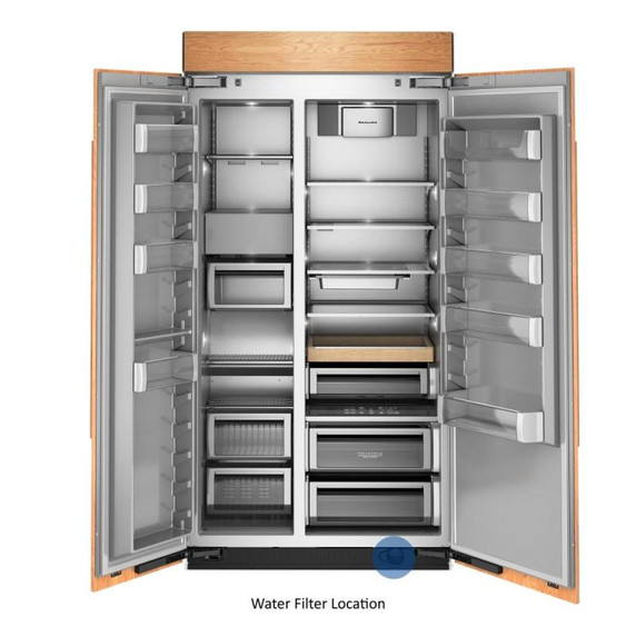 Kitchenaid® 25.5 Cu. Ft. 42" Built-In Panel-Ready Side-by-Side Refrigerator with Platinum Interior KBSN742TPA