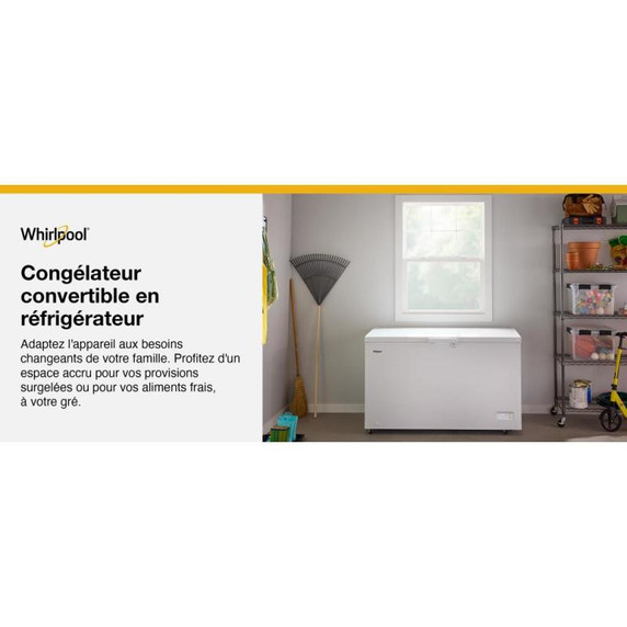 Whirlpool® 19 Cu. Ft. Convertible Chest Freezer with 4 Storage Baskets WZCC5519TW