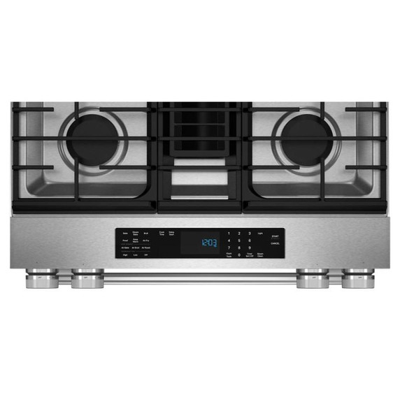 Kitchenaid® 30-Inch 4-Burner Dual Fuel Downdraft Slide-In Range KSDV730TPS