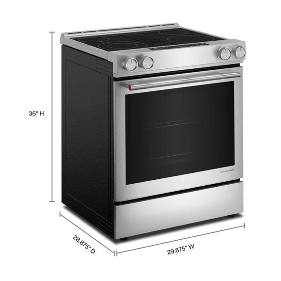 Kitchenaid® 30-Inch 4-Element Electric Downdraft Slide-In Range KSEV730TPS