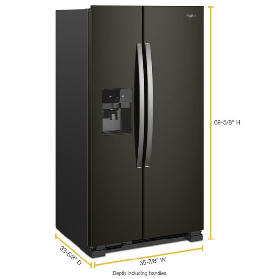 Whirlpool® 36-inch Wide Side-by-Side Refrigerator - 25 cu. ft. WRS325SDHV