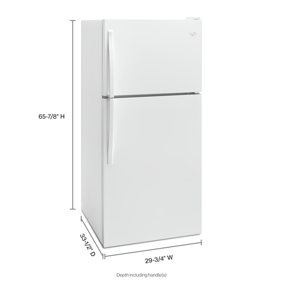 Whirlpool® 30-inch Wide Top Freezer Refrigerator - 18 cu. ft. WRT318FZDW