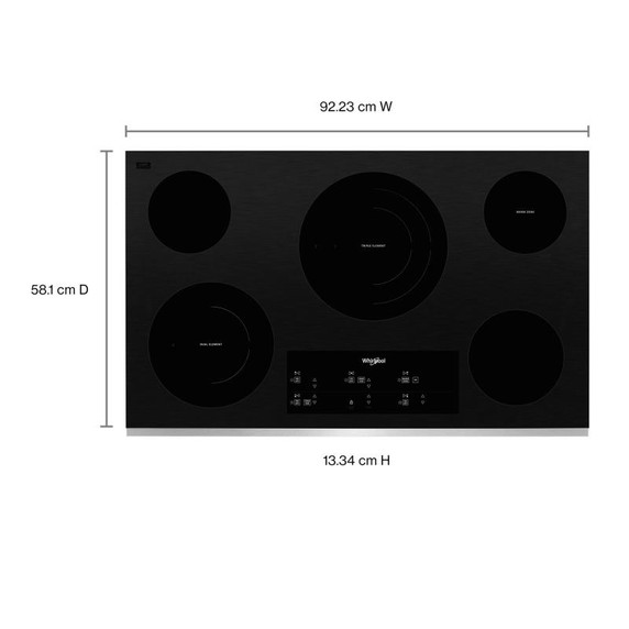 Whirlpool® 36-inch Electric Ceramic Glass Cooktop with Triple Radiant Element WCE97US6KS