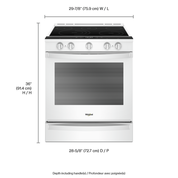 Whirlpool® 6.4 cu. ft. Smart Slide-in Electric Range with Air Fry, when Connected YWEE750H0HW