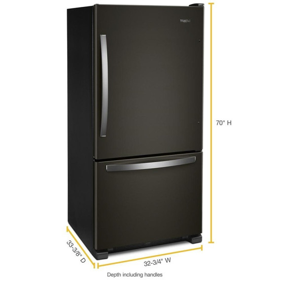 Whirlpool® 33-inch wide Bottom-Freezer Refrigerator - 22 cu. ft. WRB322DMHV