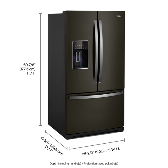 Whirlpool® 36-inch Wide French Door Refrigerator - 27 cu. ft. WRF757SDHV