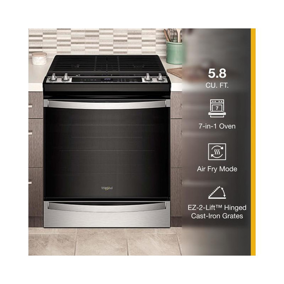 5.8 Cu. Ft. Whirlpool® Gas 7-in-1 Air Fry Oven WEG745H0LZ