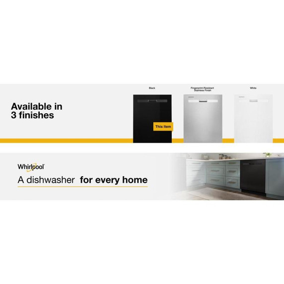Whirlpool® Quiet Dishwasher with Boost Cycle and Pocket Handle WDP540HAMB