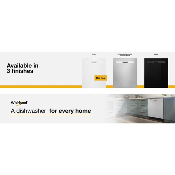 Whirlpool® Quiet Dishwasher with Boost Cycle and Pocket Handle WDP540HAMW