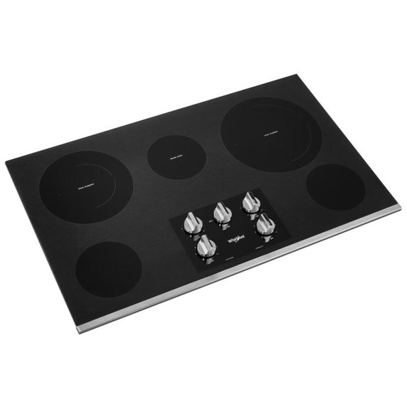 Whirlpool® 36-inch Electric Ceramic Glass Cooktop with Two Dual Radiant Elements WCE77US6HS