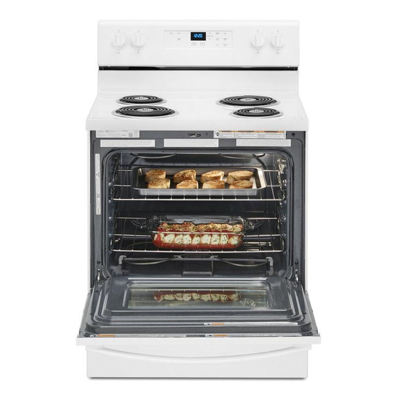 4.8 cu. ft. Whirlpool® electric range with Keep Warm setting YWFC150M0JW
