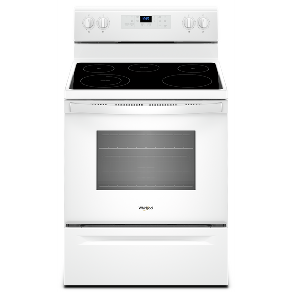 5.3 cu. ft. Whirlpool® electric range with Frozen Bake™ technology. YWFE505W0JW