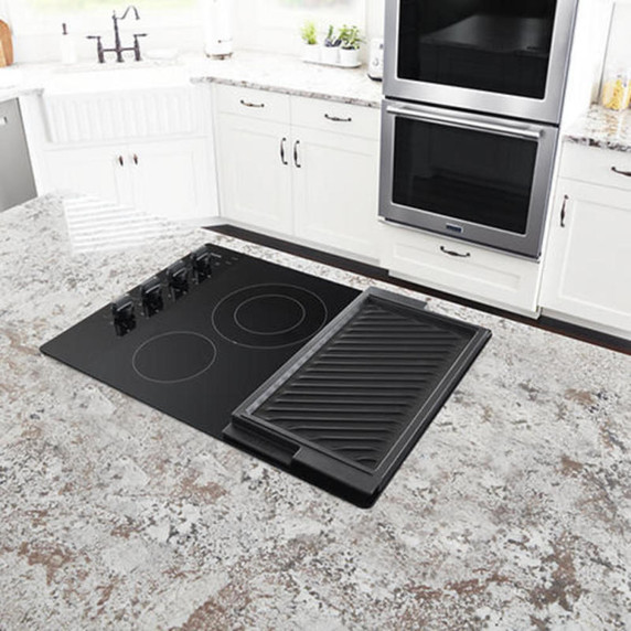 Maytag® 30-Inch Electric Cooktop with Reversible Grill and Griddle MEC8830HB