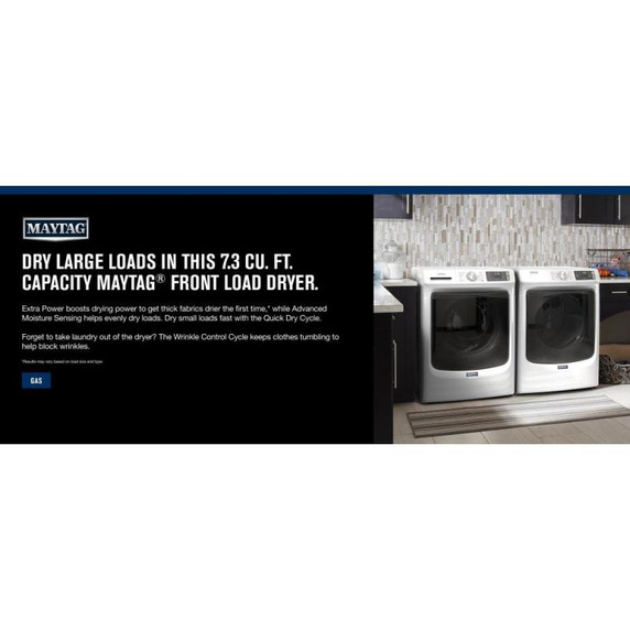 Maytag® Front Load Gas Dryer with Extra Power and Quick Dry cycle - 7.3 cu. ft. MGD5630HW