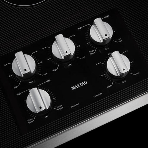 Maytag® 36-Inch Electric Cooktop with Reversible Grill and Griddle MEC8836HS