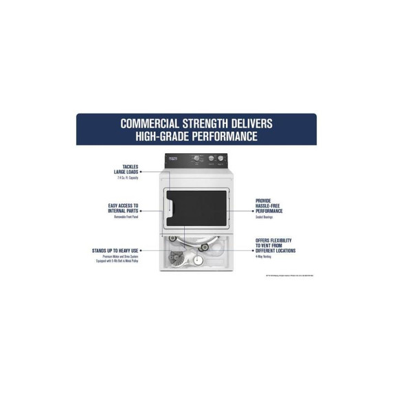 Maytag® Commercial-Grade Residential Dryer - 7.4 cu. ft. MGDP586KW