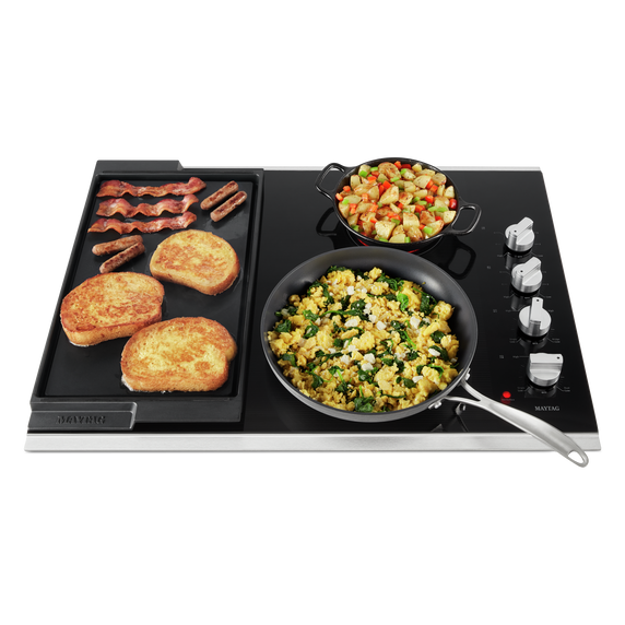 Maytag® 30-Inch Electric Cooktop with Reversible Grill and Griddle MEC8830HS